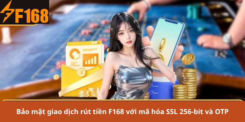 Bảo mật giao dịch rút tiền F168 với mã hóa SSL 256-bit và OTP