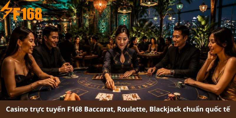 Casino trực tuyến F168 Baccarat, Roulette, Blackjack chuẩn quốc tế