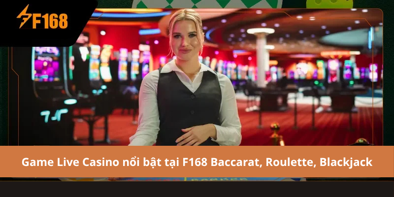 Game Live Casino nổi bật tại F168 Baccarat, Roulette, Blackjack